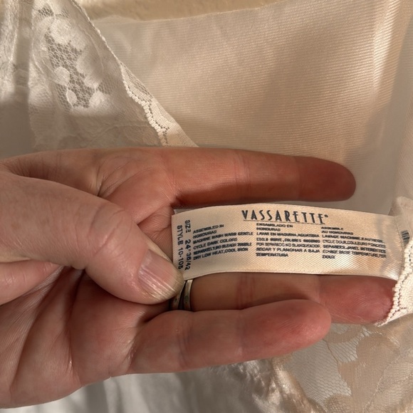 Vassarette White Lace Trimmed Slip Dress Size Large - Picture 3 of 8